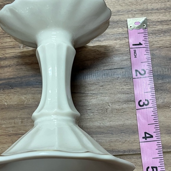 LENOX pair of Symphony Candle Holders, Ivory Gold Trim, Lenox Candlesticks - Picture 6 of 7